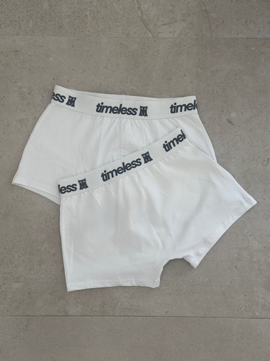 timeless white boxers